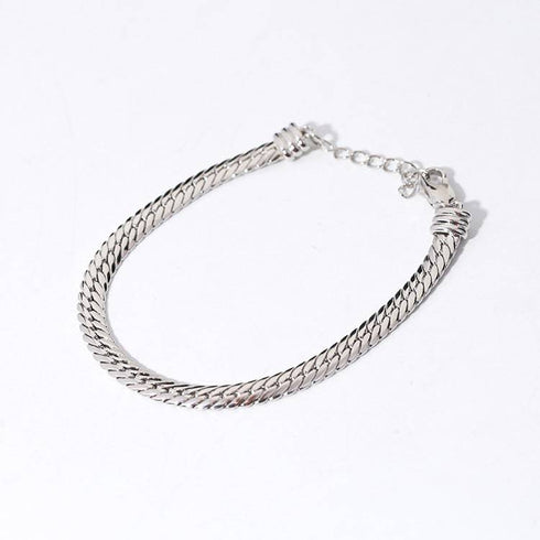 Modern Design Flat Snake Chain Bracelet and Necklace (Purchase Individually) - Zafari Studio Jewelry