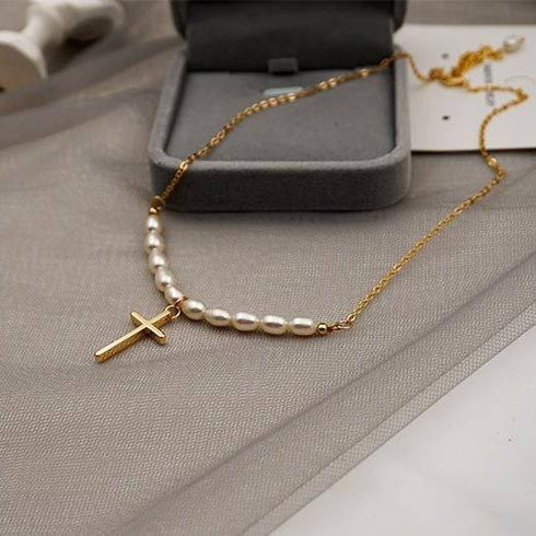 Gold Coin Pearls Pendant Necklace - Zafari Studio Jewelry