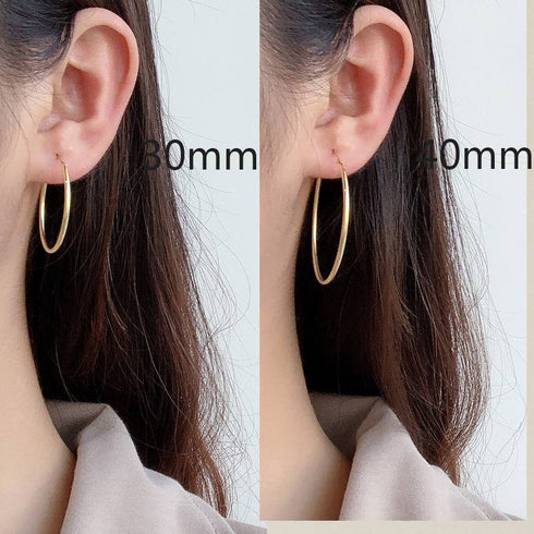 Classic Hoop Earrings Gold Vermeil All Sizes - Zafari Studio Jewelry