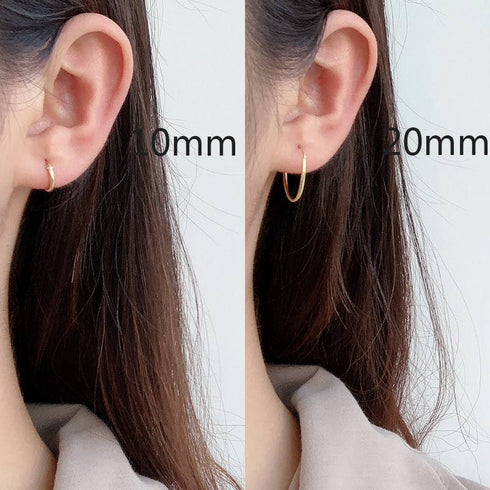 Classic Hoop Earrings Gold Vermeil All Sizes - Zafari Studio Jewelry