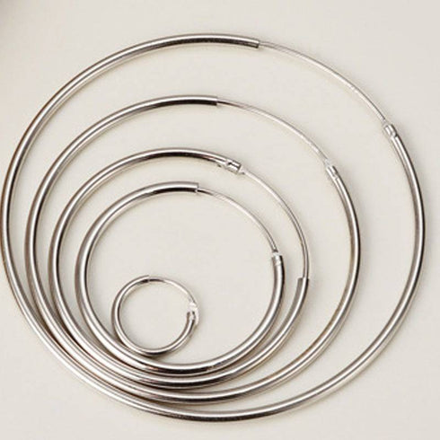 Classic Hoop Earrings Sterling Silver All Sizes - Zafari Studio Jewelry