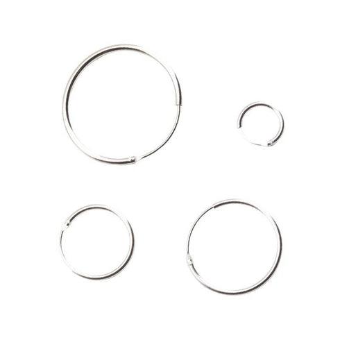 Classic Hoop Earrings Sterling Silver All Sizes - Zafari Studio Jewelry