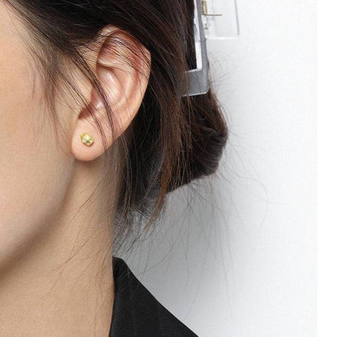 Broken ball stud earrings Sterling Silver Gold Vermeil - Zafari Studio Jewelry