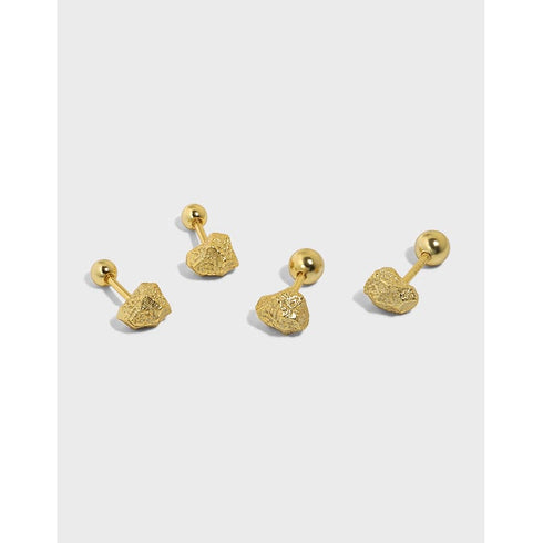 Broken ball stud earrings Sterling Silver Gold Vermeil - Zafari Studio Jewelry