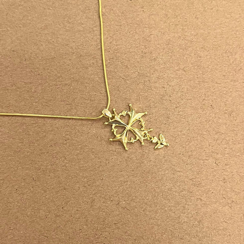 Huguenot Cross Pendant Gold Vermeil - Zafari Studio Jewelry