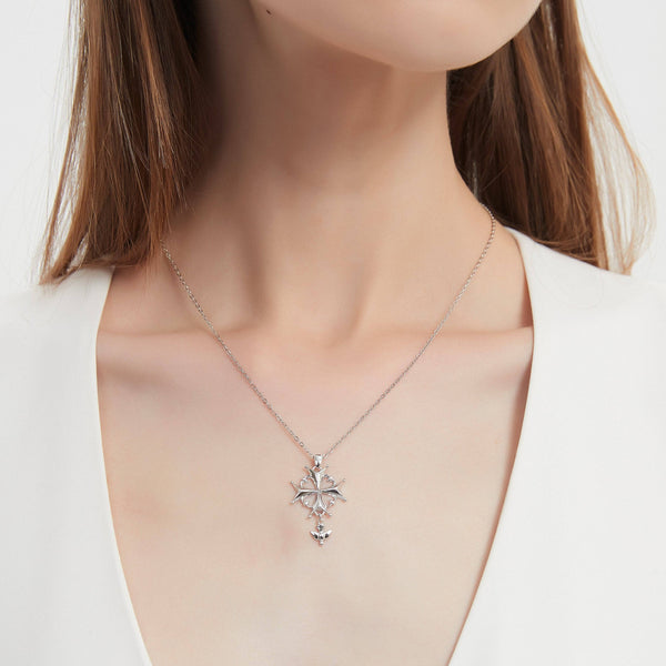 Huguenot Cross Necklace Sterling Silver - Zafari Studio Jewelry