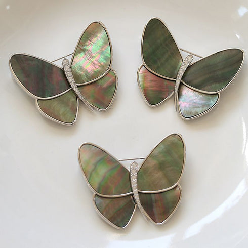 Butterfly Colorful Mother of Shell Brooch - Zafari Studio Jewelry