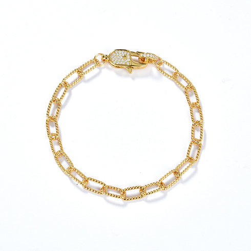 CZ Twisted Gold Chain Necklace and Bracelet (Purchase Individually) - Zafari Studio Jewelry