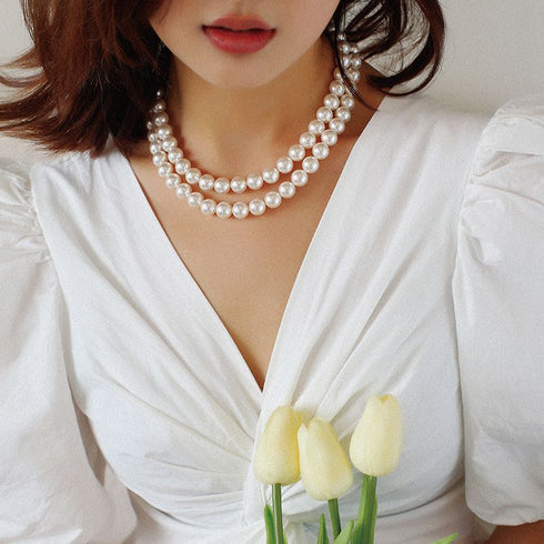 High Quality Crystal Pearl Choker Necklace - Zafari Studio Jewelry