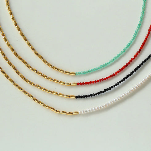 Mini Gemstones Beaded Necklace - Zafari Studio Jewelry