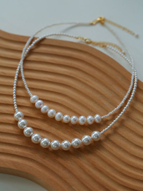French Minimalist Pearl Necklace (Two Variants) - Zafari Studio Jewelry