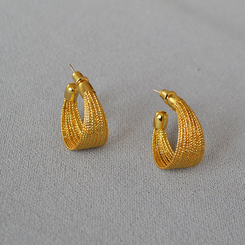 C Shape Shine Lace Earrings - Zafari Studio Jewelry