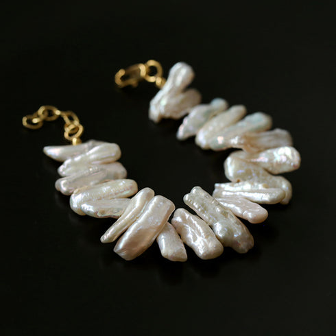 Baroque Pearl Chain Bracelet - Zafari Studio Jewelry