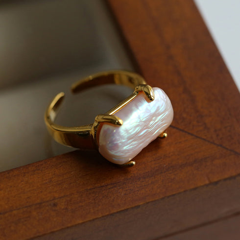 Modern Rectangle Baroque Stacking Rings - Zafari Studio Jewelry