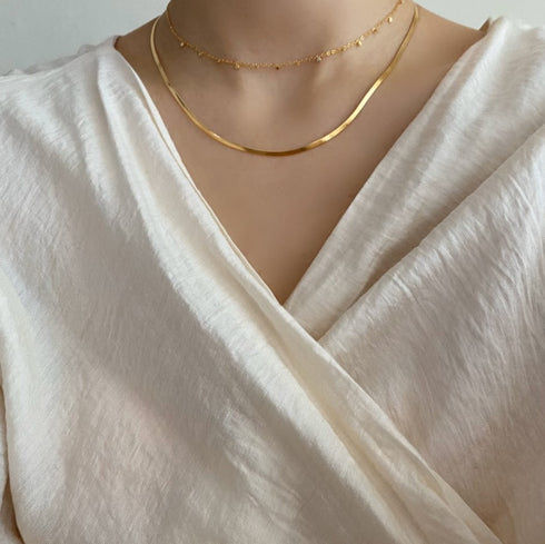Snake flat chain necklace - Zafari Studio Jewelry