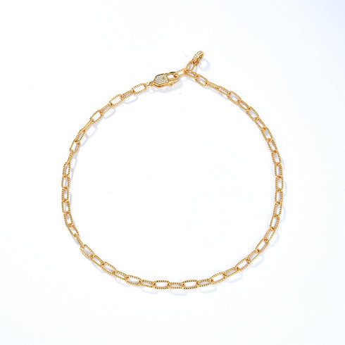 CZ Twisted Gold Chain Necklace and Bracelet (Purchase Individually) - Zafari Studio Jewelry
