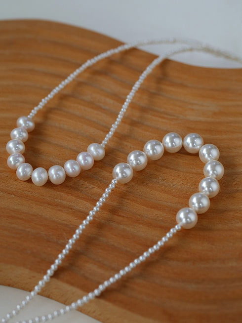 French Minimalist Pearl Necklace (Two Variants) - Zafari Studio Jewelry