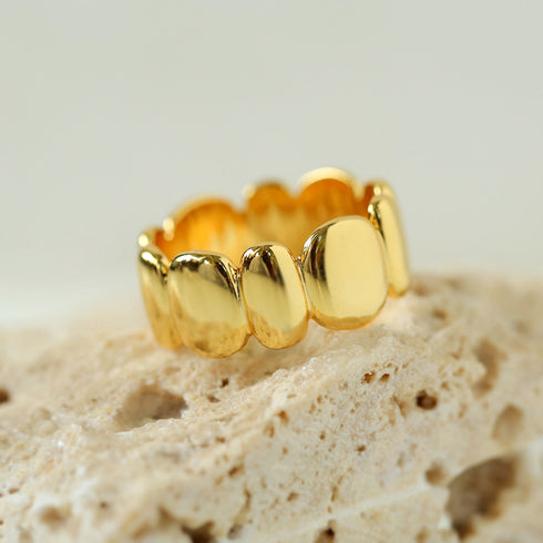 Lace Geometric Gold Vermeil Ring - Zafari Studio Jewelry