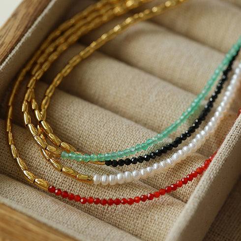 Mini Gemstones Beaded Necklace - Zafari Studio Jewelry