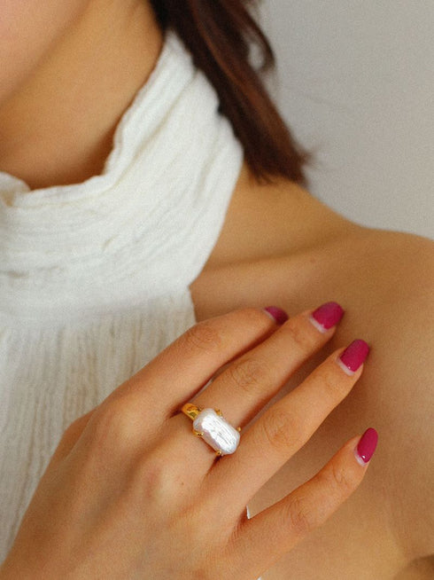 Modern Rectangle Baroque Stacking Rings - Zafari Studio Jewelry