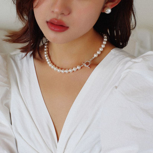 High Quality Crystal Pearl Choker Necklace - Zafari Studio Jewelry
