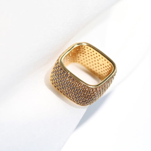 Dazzling Square Zirconia Encrusted Ring - Zafari Studio Jewelry