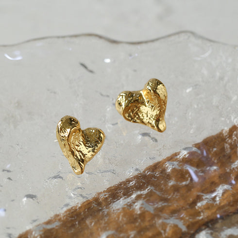 Trendy Heart Gold Earrings - Zafari Studio Jewelry