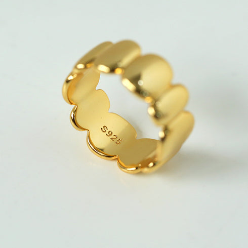 Lace Geometric Gold Vermeil Ring - Zafari Studio Jewelry