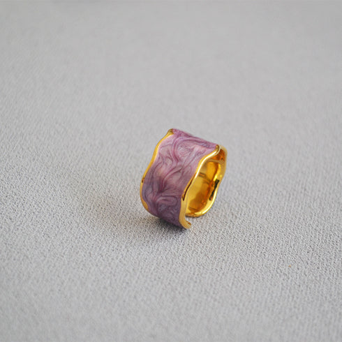 Enamel Charm Open Ring - Zafari Studio Jewelry