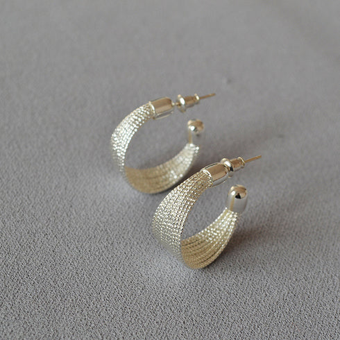 C Shape Shine Lace Earrings - Zafari Studio Jewelry