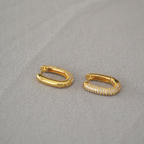 U Shape CZ Earrings - Zafari Studio Jewelry