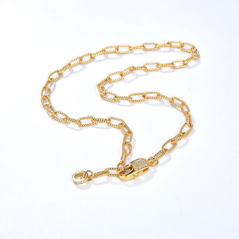 CZ Twisted Gold Chain Necklace and Bracelet (Purchase Individually) - Zafari Studio Jewelry