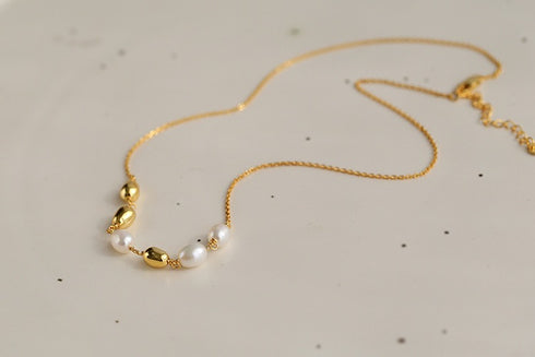 Gold Bean Pearl Bracelet - Zafari Studio Jewelry