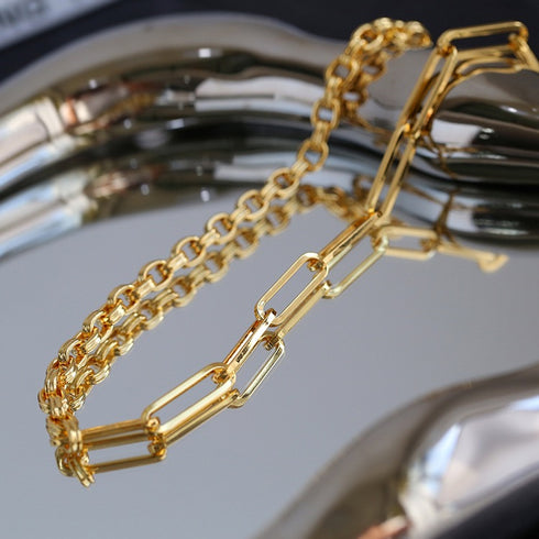 Stitching Chain Detachable Golden Ball Necklace - Zafari Studio Jewelry