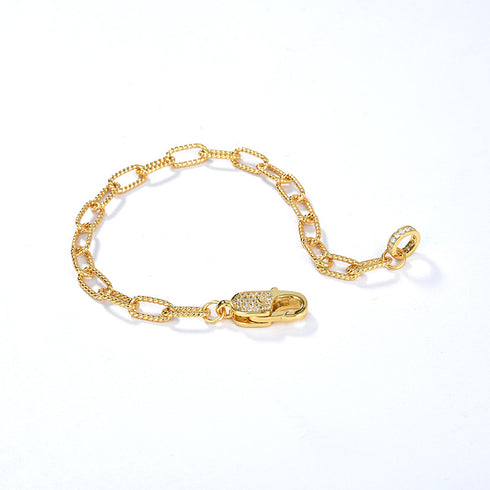 CZ Twisted Gold Chain Necklace and Bracelet (Purchase Individually) - Zafari Studio Jewelry