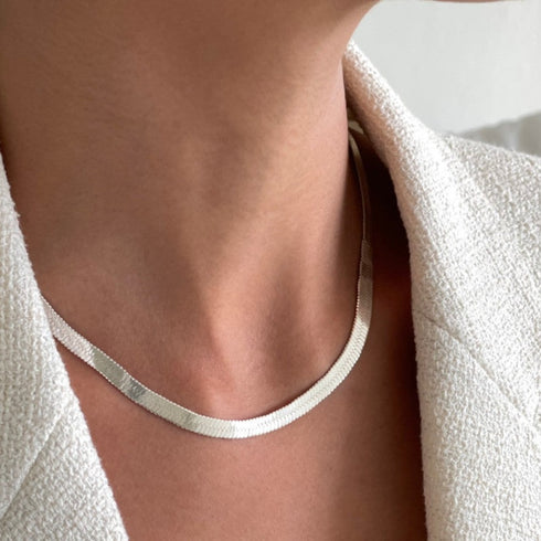 Snake flat chain necklace - Zafari Studio Jewelry