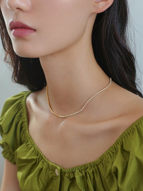 Layered Shine Heart CZ Cuba Chain Necklaces - Zafari Studio Jewelry
