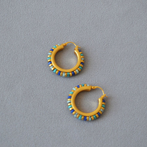 Gemstone Hoop Earrings - Zafari Studio Jewelry