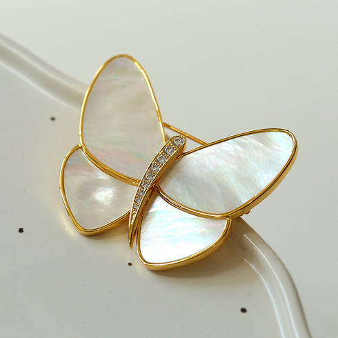 Butterfly Colorful Mother of Shell Brooch - Zafari Studio Jewelry