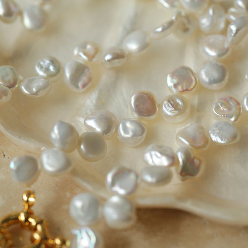 Flower Baroque Pearls Heart Pendant Necklace - Zafari Studio Jewelry