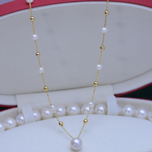 Pearl Teardrop Pendant Beaded Necklace - Zafari Studio Jewelry