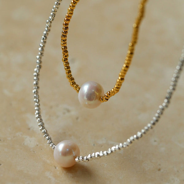 Disco Bead Freshwater Pearl Necklace - Zafari Studio Jewelry