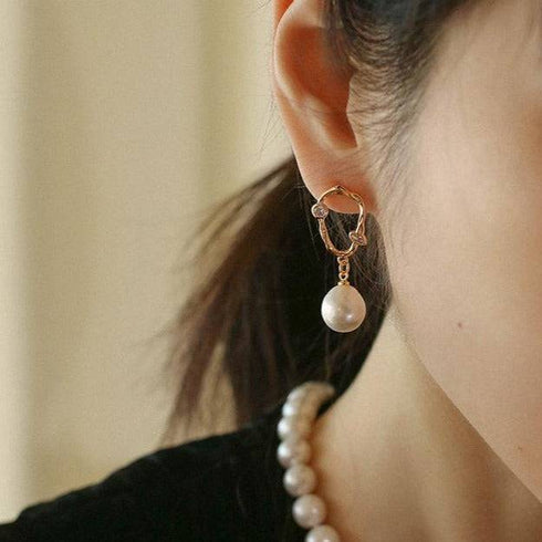 Irregular Pearl Drop Earrings - Zafari Studio Jewelry