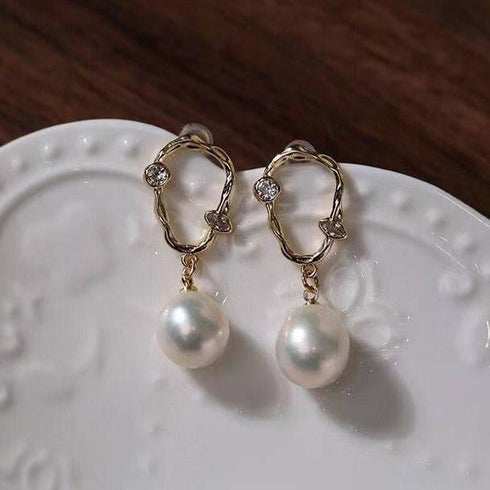 Irregular Pearl Drop Earrings - Zafari Studio Jewelry