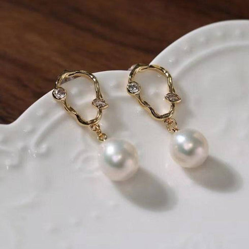 Irregular Pearl Drop Earrings - Zafari Studio Jewelry