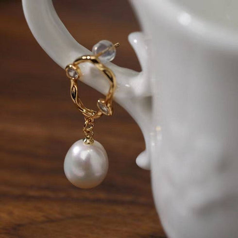 Irregular Pearl Drop Earrings - Zafari Studio Jewelry