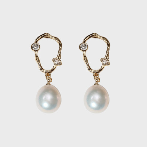 Irregular Pearl Drop Earrings - Zafari Studio Jewelry