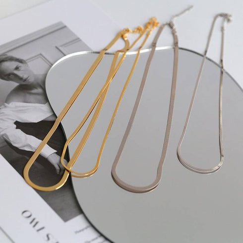 Snake flat chain necklace - Zafari Studio Jewelry