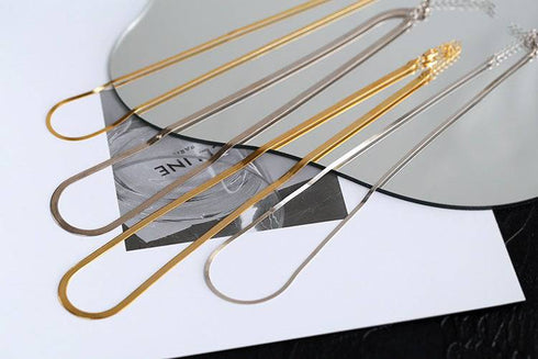 Snake flat chain necklace - Zafari Studio Jewelry