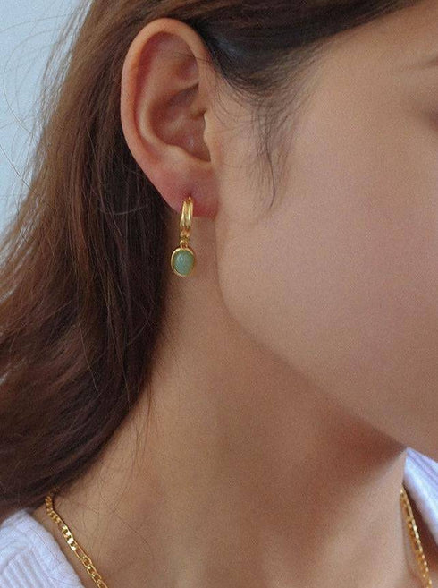 Aventurine Figaro Chain Necklace and Earring Set (Purchase Individually) - Zafari Studio Jewelry